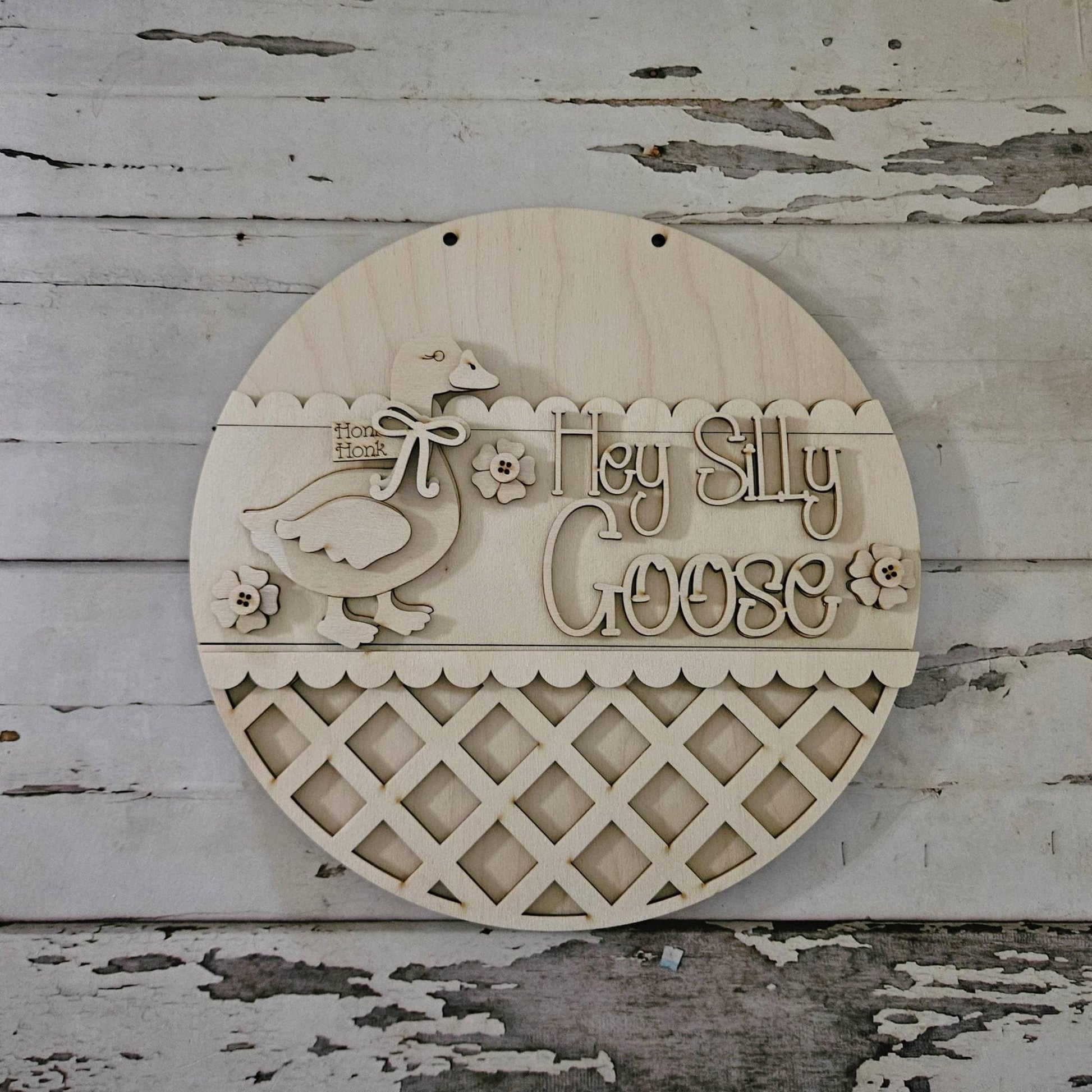 Diy Goose door sign, Make your own Goose front hanger wood blank
