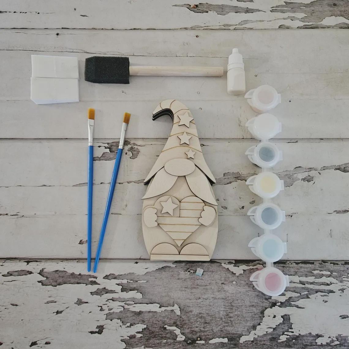 DIY 4th of July Gnome, Patriotic Tiered Tray Decor (Unpainted)