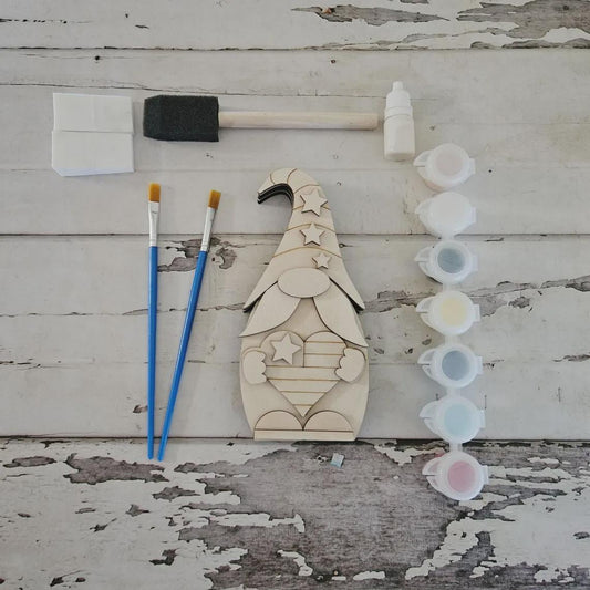 DIY 4th of July Gnome, Patriotic Tiered Tray Decor (Unpainted)