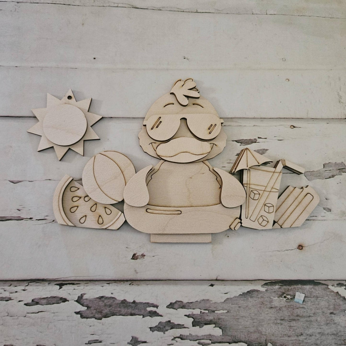 DIY Summer Interchangeable Basket Wood Blank: Tiered Tray Decor