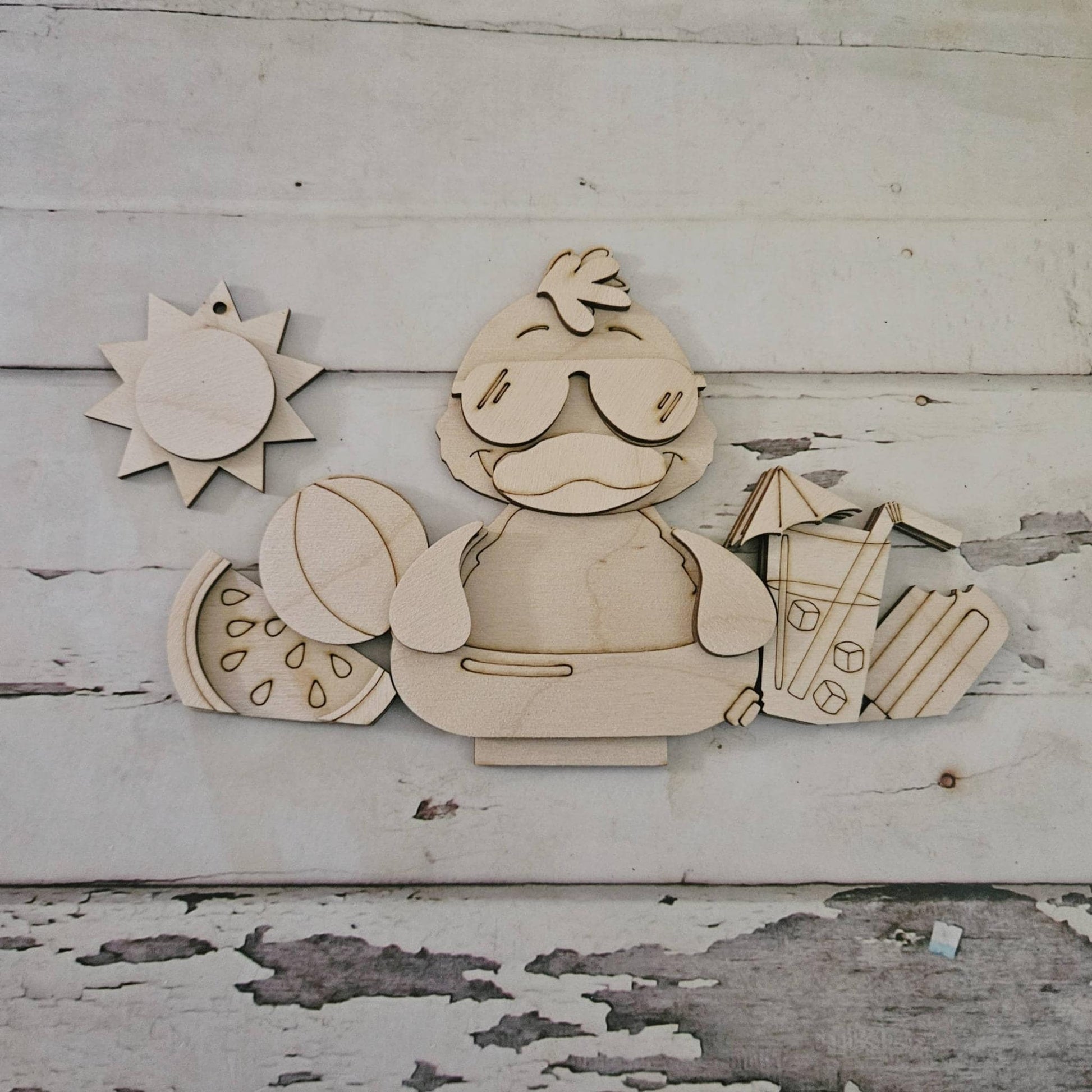 DIY Summer Interchangeable Basket Wood Blank: Tiered Tray Decor