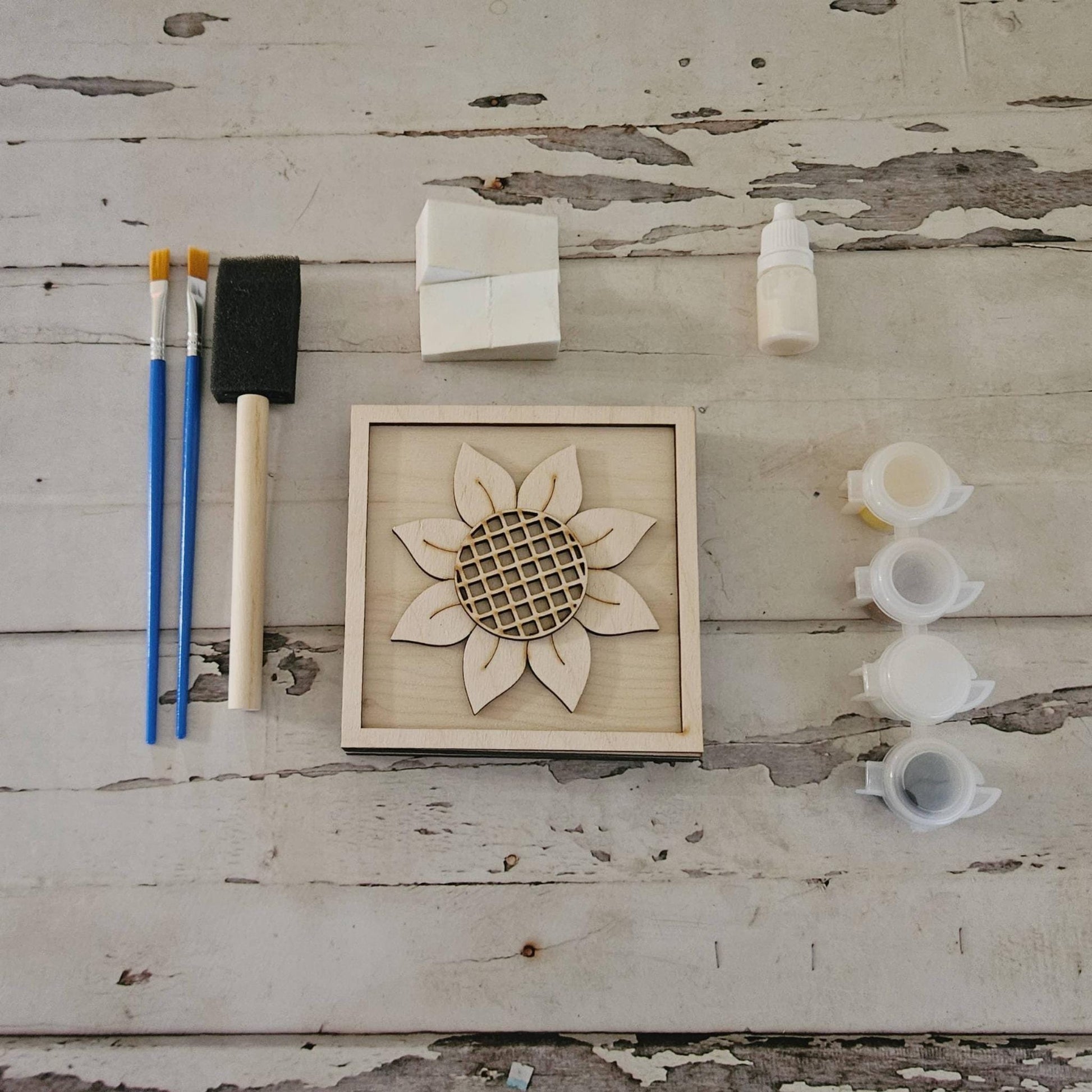 DIY Sunflower Tiered Tray Decor – Unfinished Wood Sign Blanks