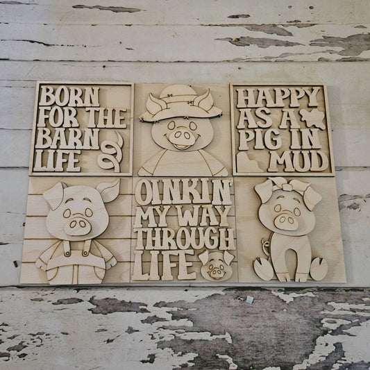 DIY Pig interchangeable signs ; Make your own farm home decor
