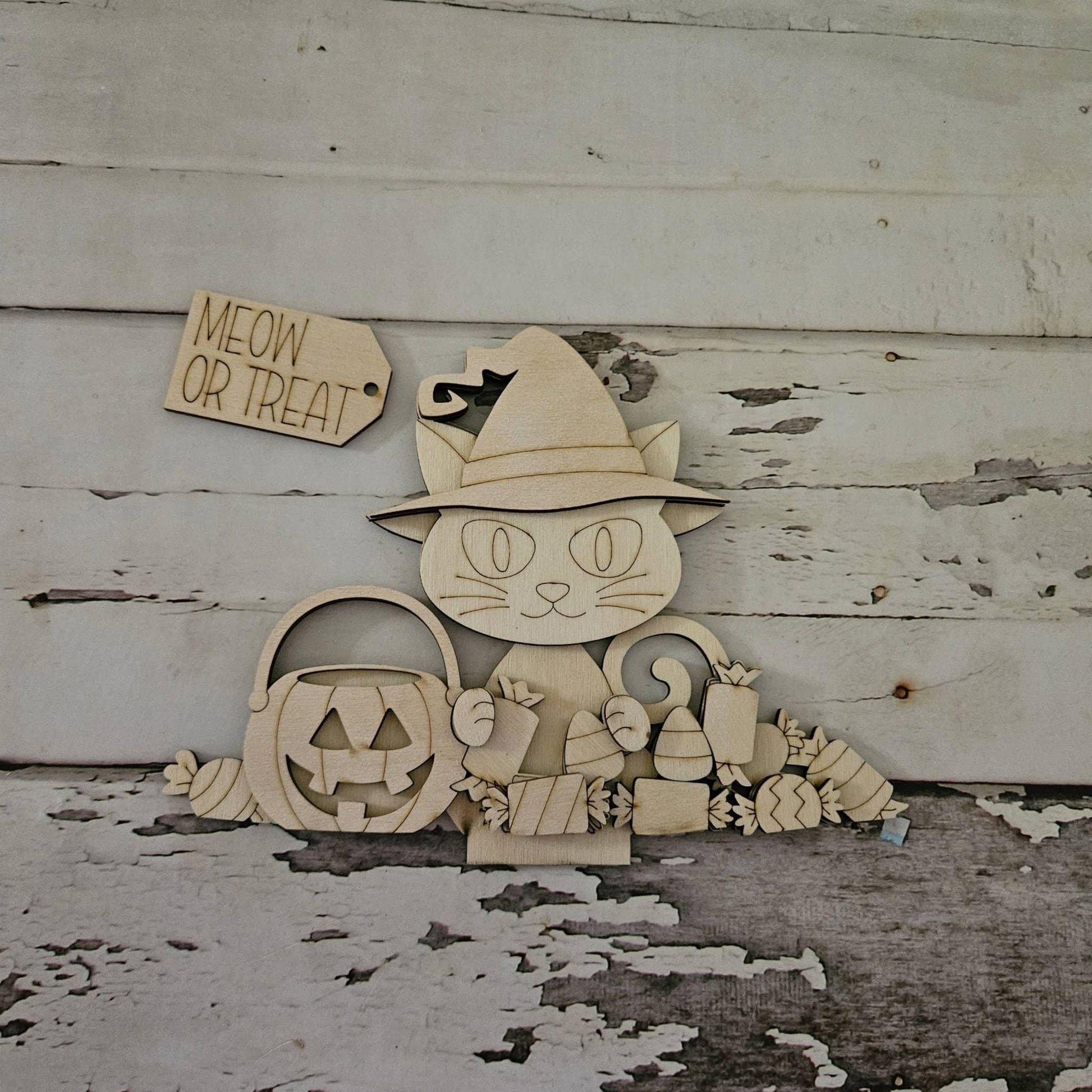 DIY Halloween Interchangeable Basket Wood Blank: Tiered Tray Decor