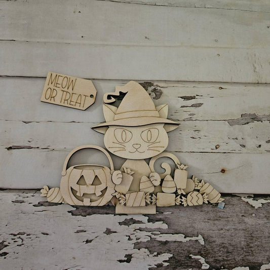 DIY Halloween Interchangeable Basket Wood Blank: Tiered Tray Decor