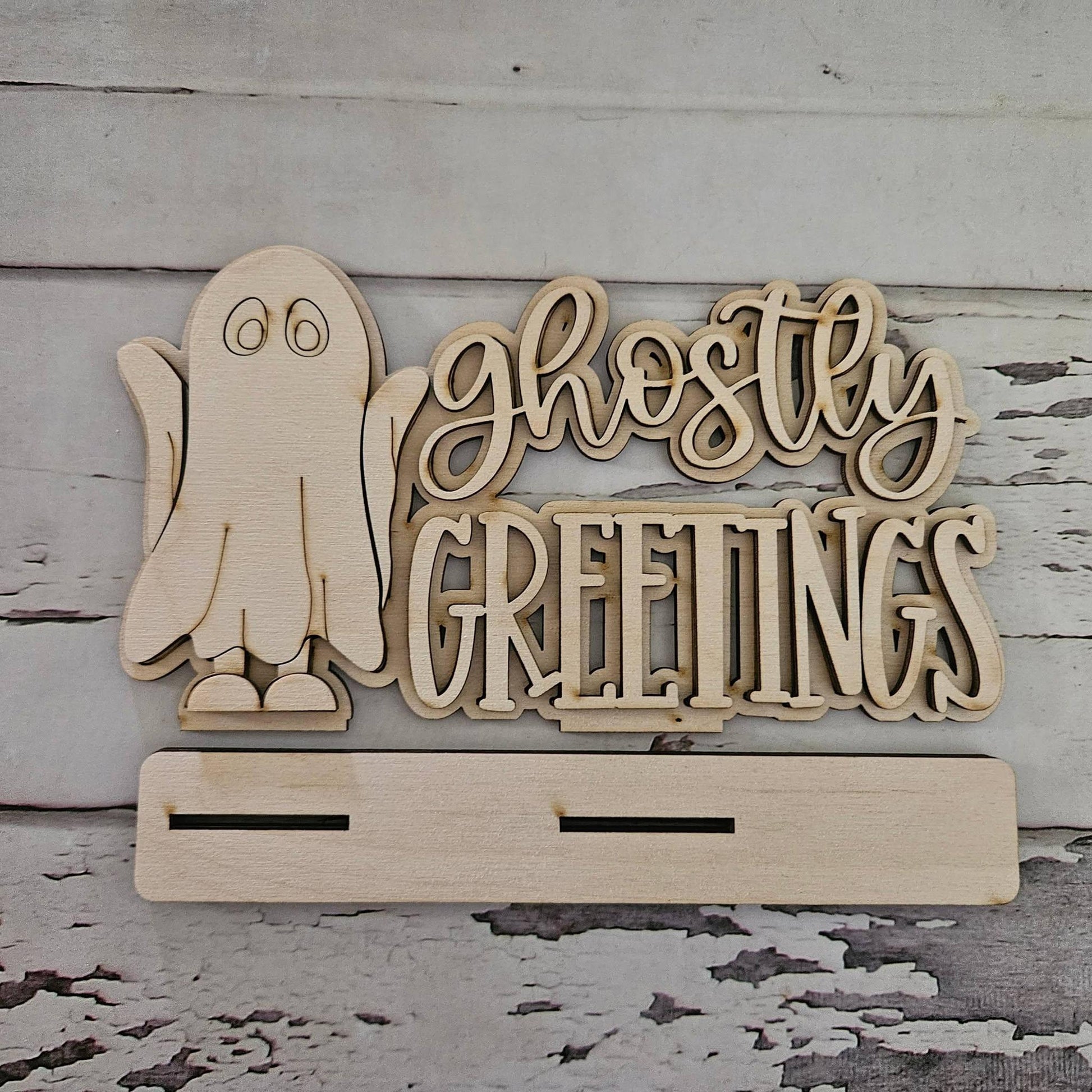 DIY Halloween Pumpkin Shelf Sitter - Unpainted Wood Decor Kit