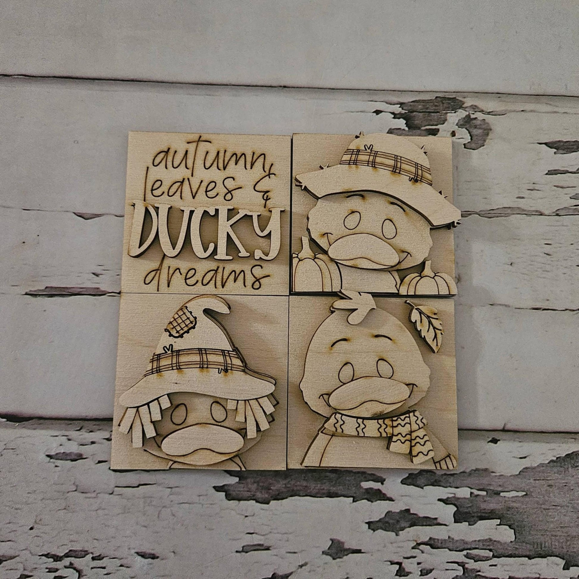Unfinished Birch Wood Fall Tiered Tray Decor, DIY Kit MINI interchangeable signs