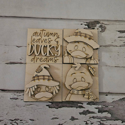 Unfinished Birch Wood Fall Tiered Tray Decor, DIY Kit MINI interchangeable signs