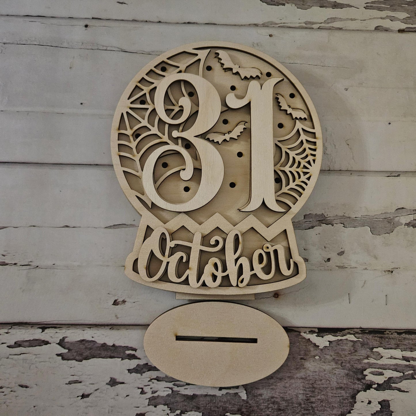 DIY Halloween Pumpkin Shelf Sitter - Unpainted Wood Decor Kit