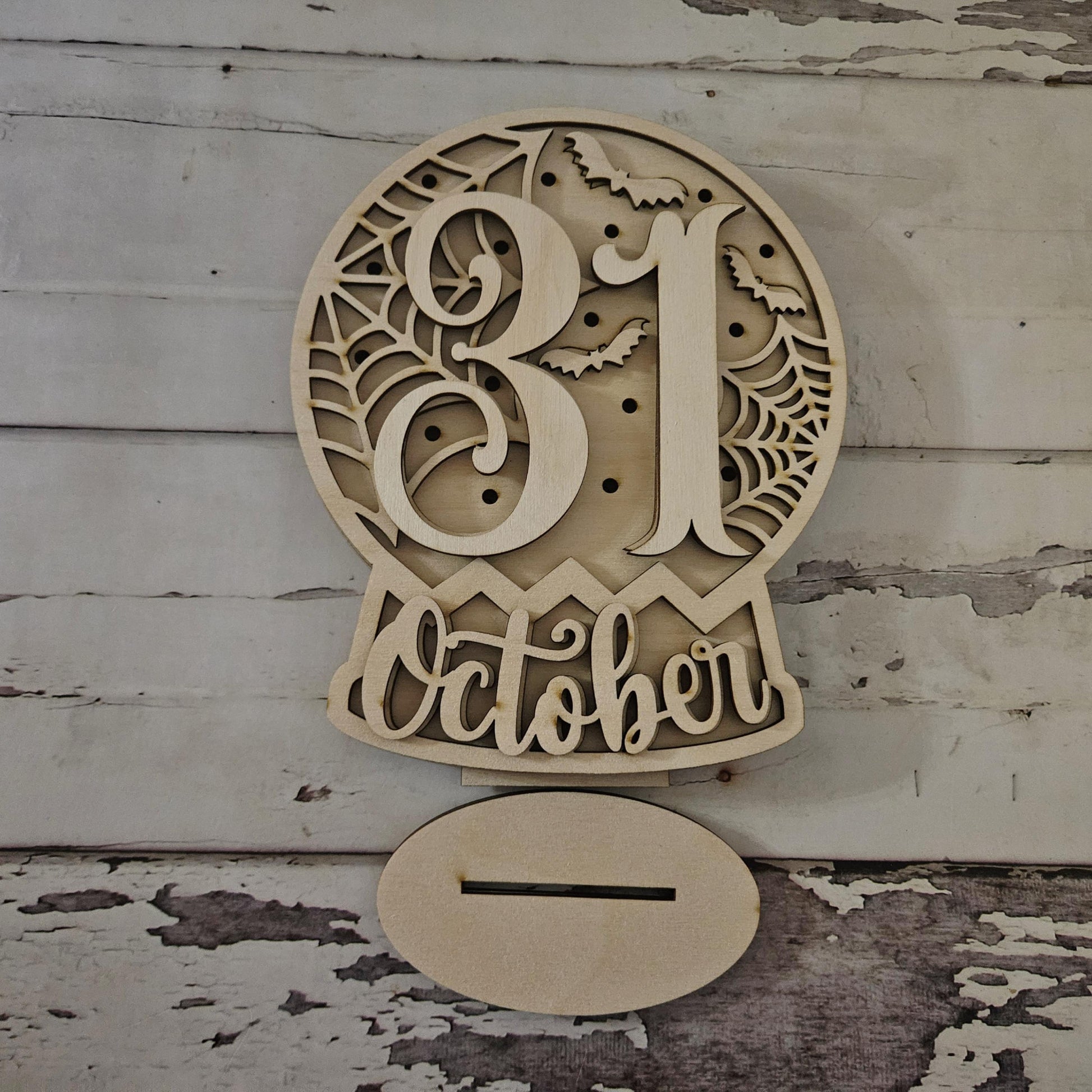 DIY Halloween Pumpkin Shelf Sitter - Unpainted Wood Decor Kit