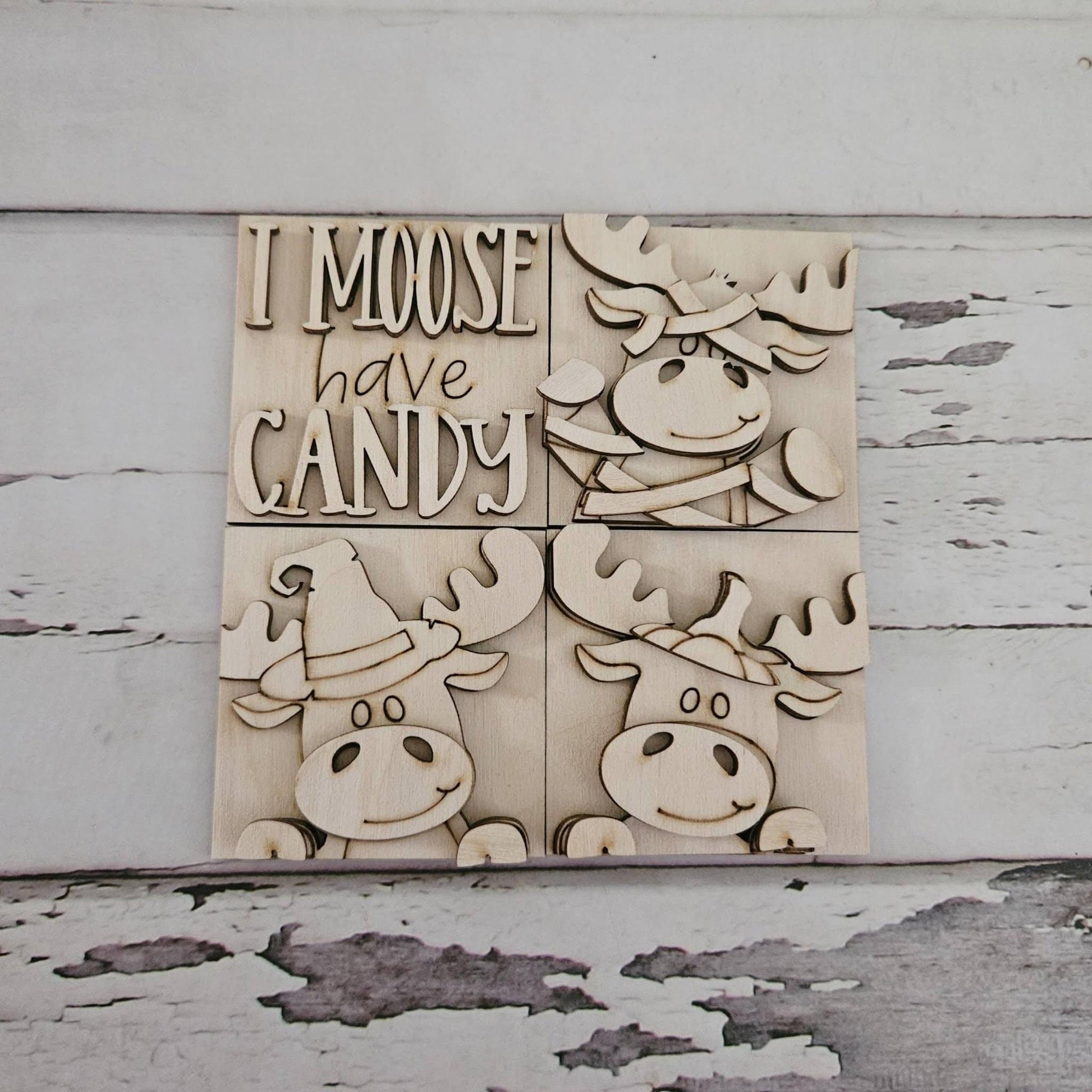 DIY Halloween Tiered Tray Decor Bundle, Unfinished Birch Wood Blanks MINI signs