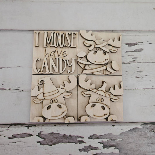 DIY Halloween Tiered Tray Decor Bundle, Unfinished Birch Wood Blanks MINI signs