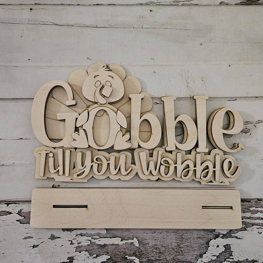 DIY Thanksgiving Shelf Sitter, Unpainted turkey Wood Fall Decor
