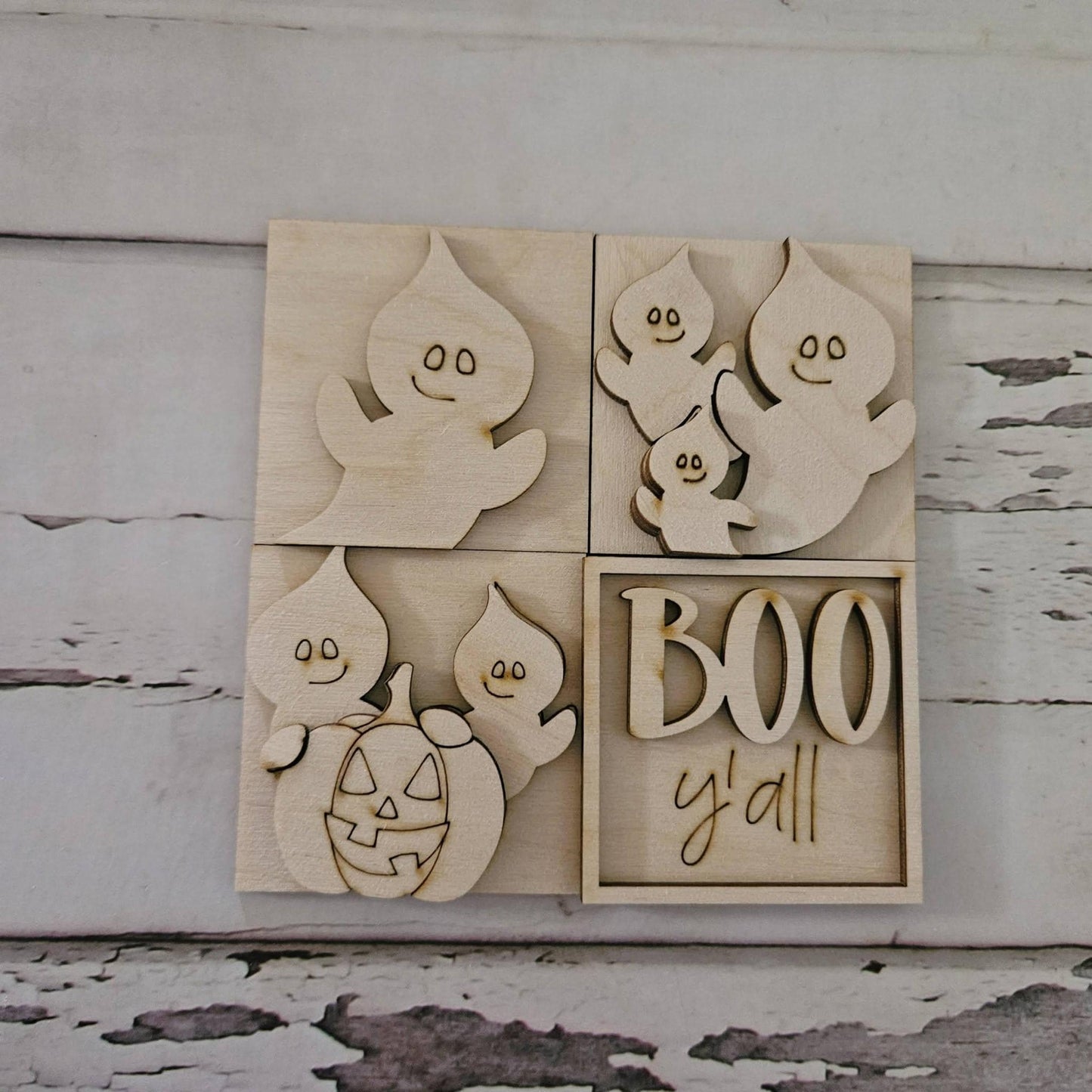 DIY Halloween Tiered Tray Decor Bundle, Unfinished Birch Wood Blanks MINI signs