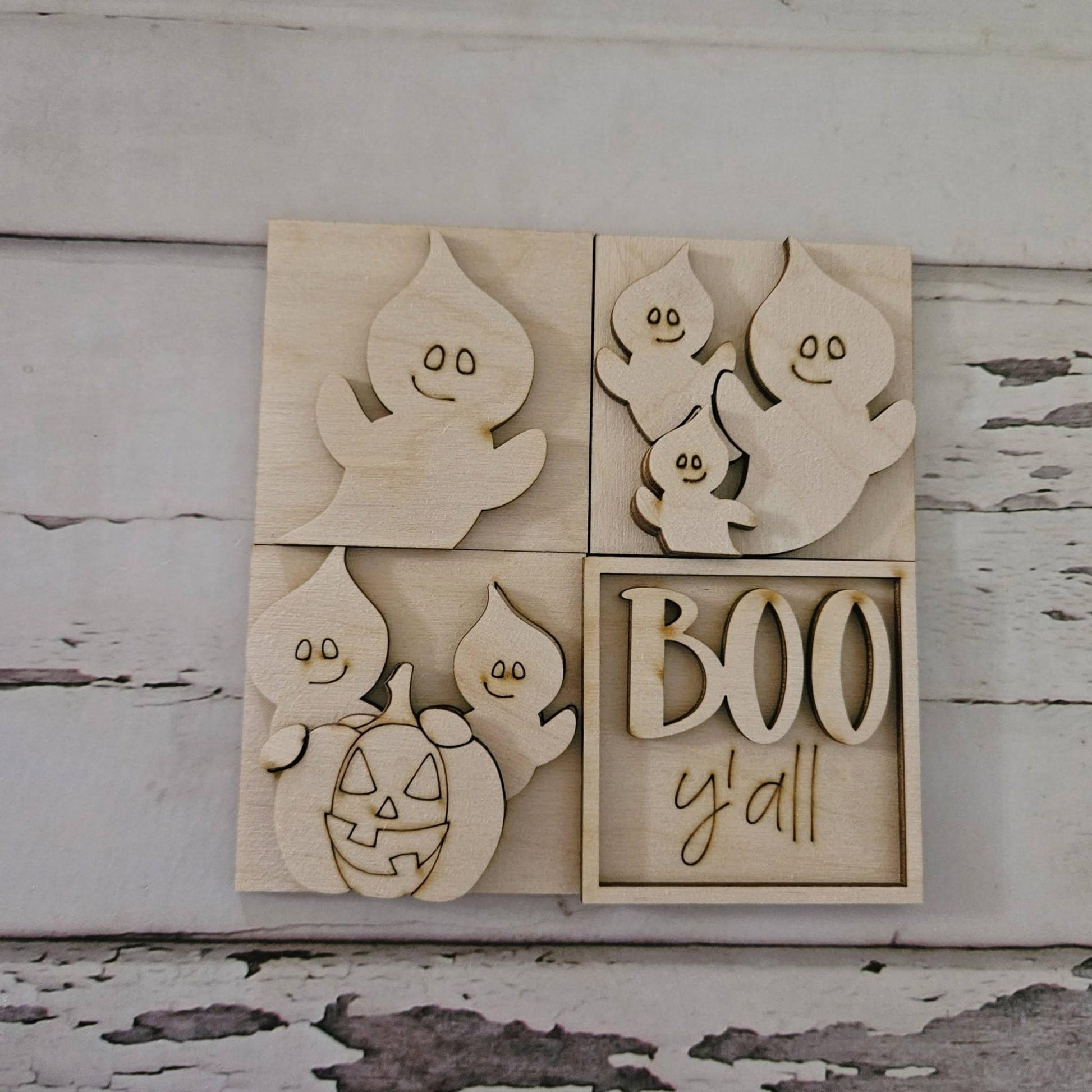 DIY Halloween Tiered Tray Decor Bundle, Unfinished Birch Wood Blanks MINI signs