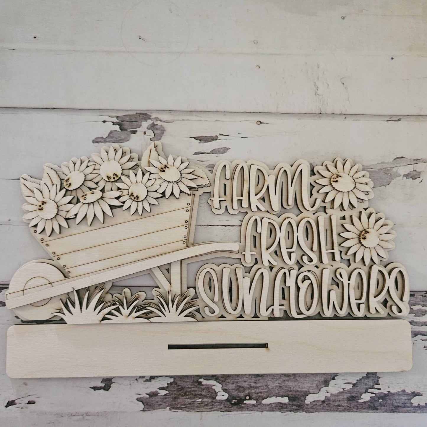 Fall DIY Shelf Sitter, Sunflower Decor Wood Blank