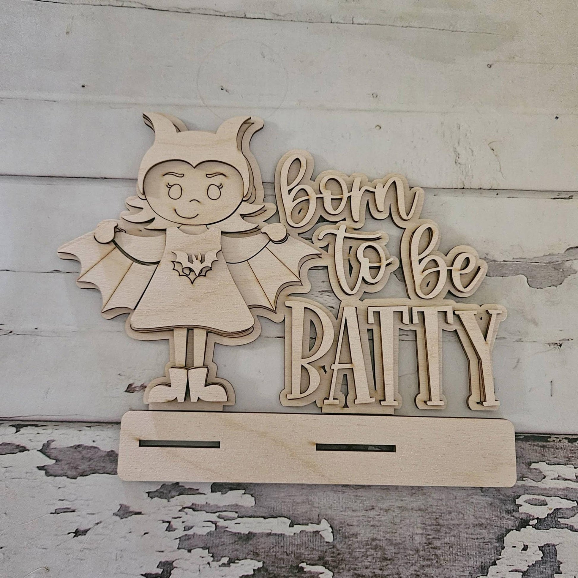 DIY Halloween Pumpkin Shelf Sitter - Unpainted Wood Decor Kit