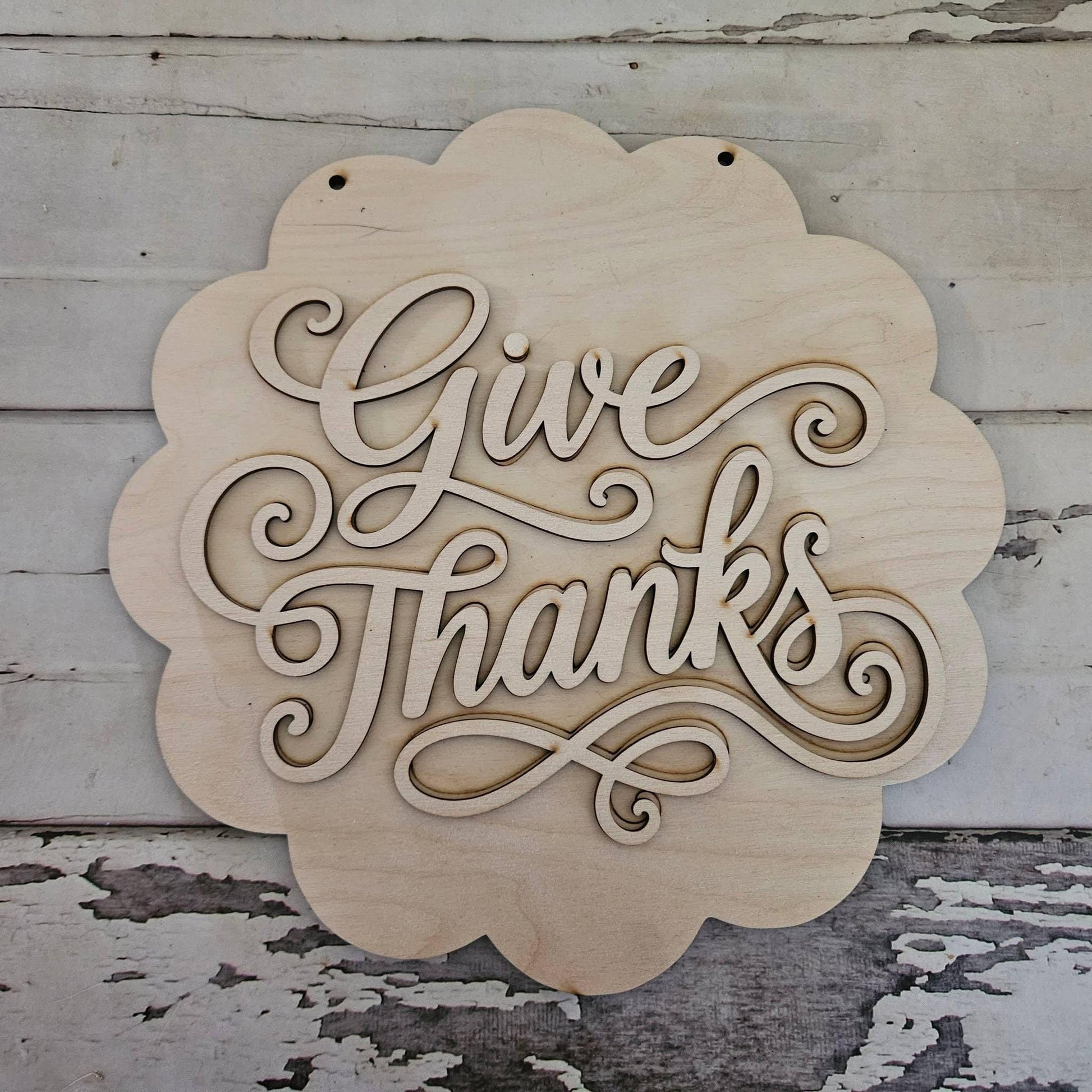 DIY Thanksgiving Wood Door Hanger Blank - Fall Decor Craft
