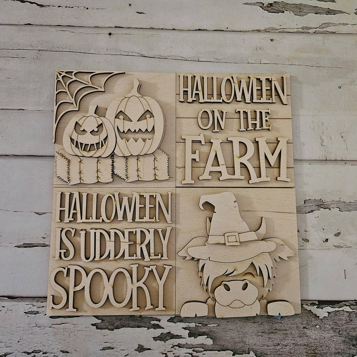 Halloween Tiered Tray Decor Bundle, Unfinished Birch Wood Blanks