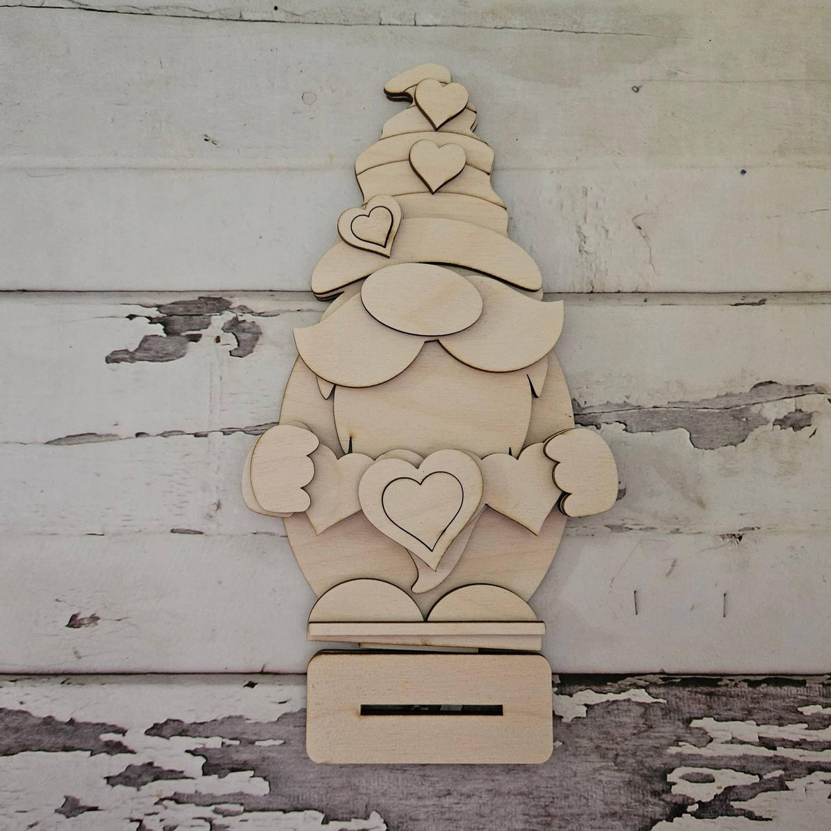Valentine's Gnome Shelf Sitter, DIY Wood Blank, Tiered Tray Decor