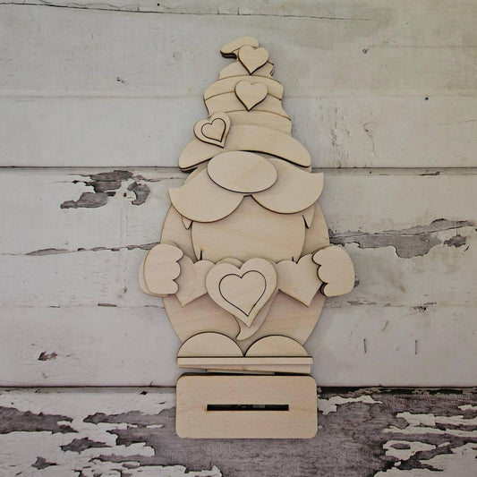 Valentine's Gnome Shelf Sitter, DIY Wood Blank, Tiered Tray Decor