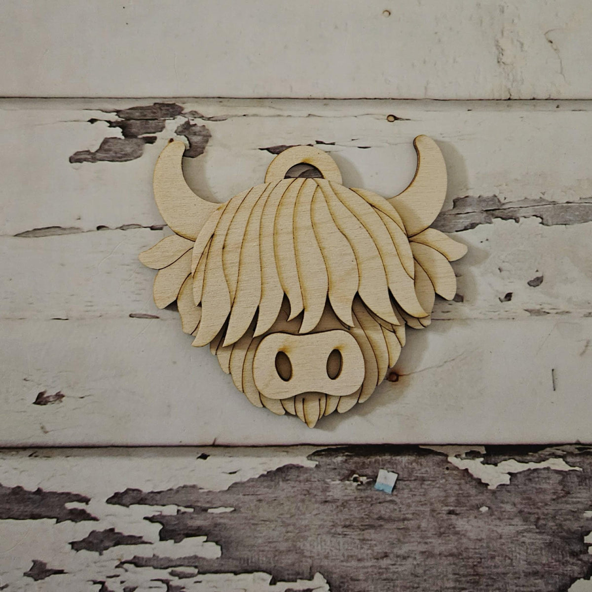 DIY Highland Cow Christmas Ornament Coloring Kit: Unpainted Wooden Ornaments
