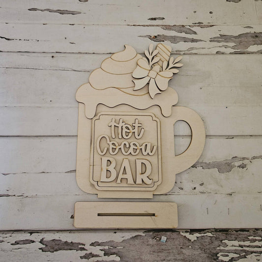 DIY Hot Cocoa Bar Wood Blank – Winter Tiered Tray Decor