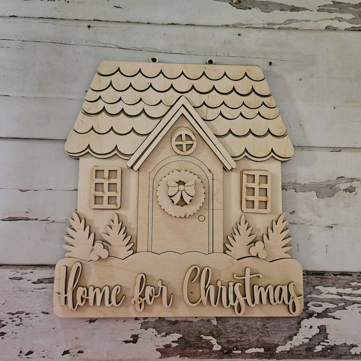 DIY Christmas Door Hanger Blank | Unfinished Wood Craft Kit
