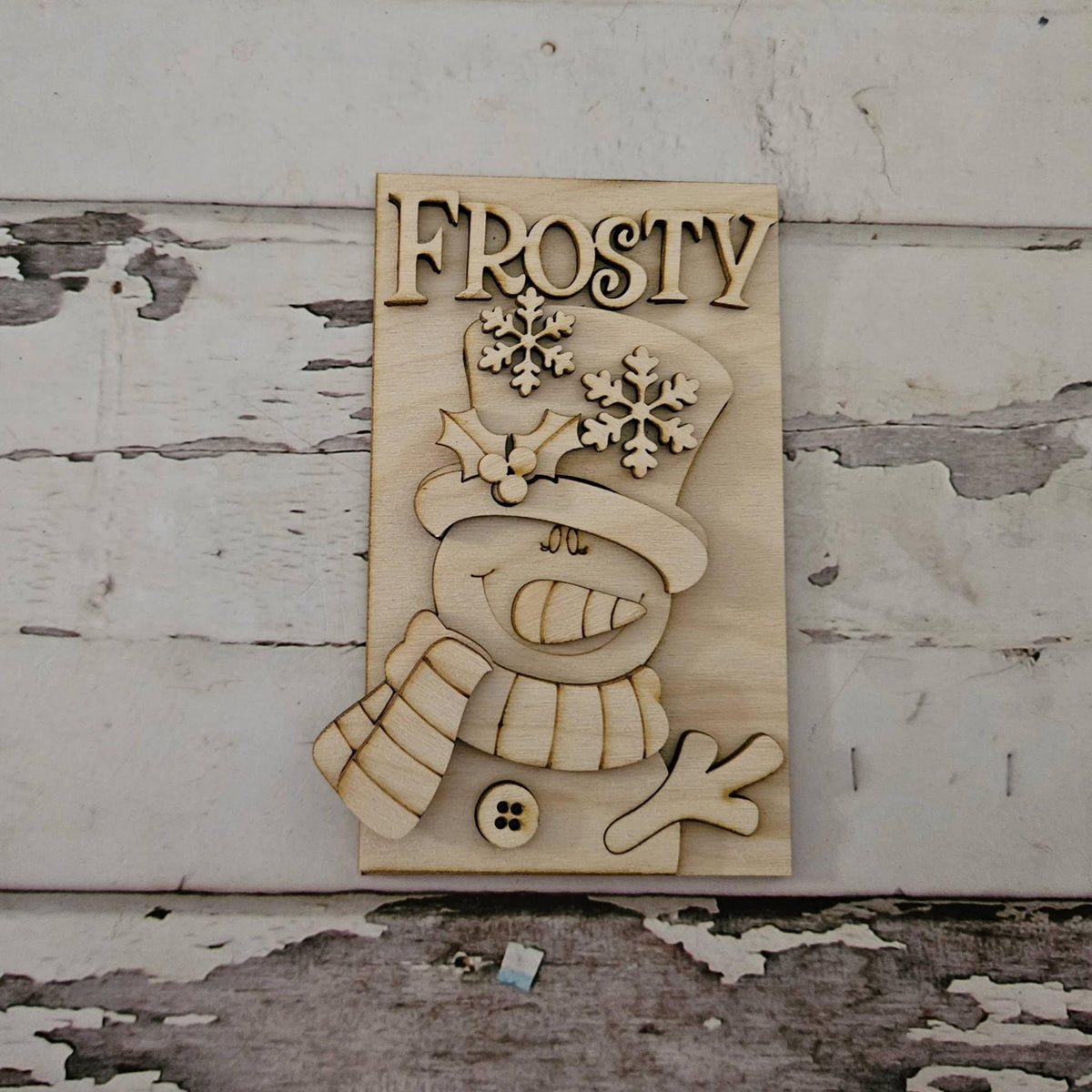DIY Winter Gnome Snowman Wood Blank, Tiered Tray Decor