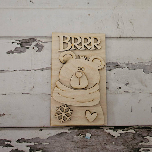 DIY Winter Polar bear Wood Blank, Tiered Tray Decor