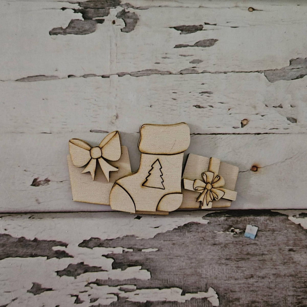 DIY Christmas Interchangeable Basket Wood Blank - Tiered Tray Decor