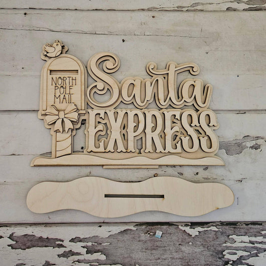 DIY Christmas Shelf Sitter – Unfinished Wood, Tiered Tray Decor