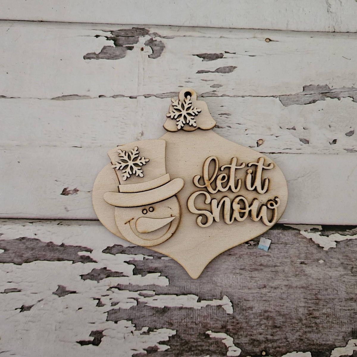 DIY Wooden Christmas Ornament Coloring Kit, Kids Snowman Ornament