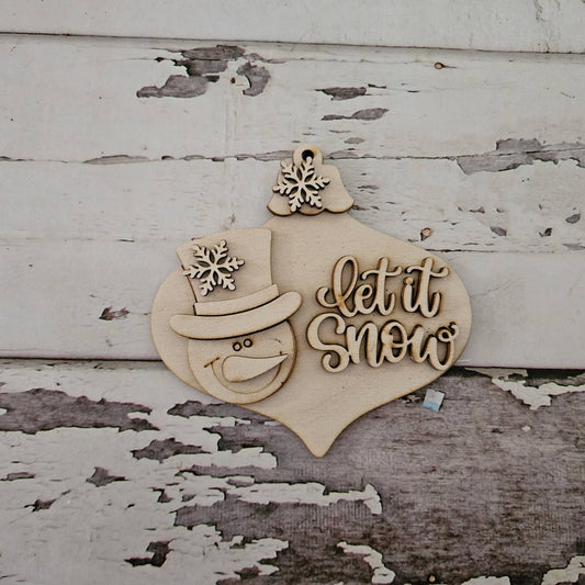 DIY Wooden Christmas Ornament Coloring Kit, Kids Snowman Ornament