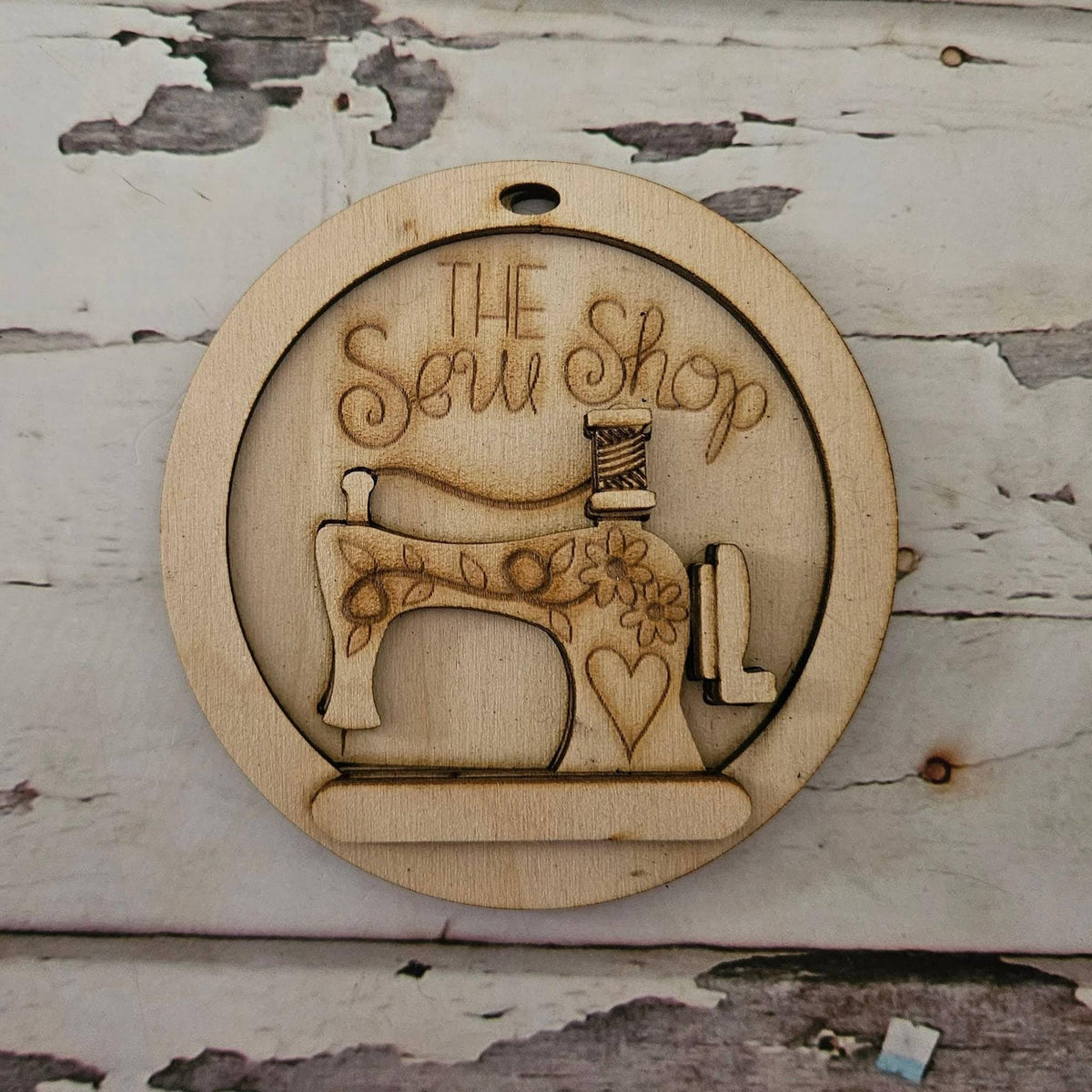 DIY Wooden Christmas Ornament Coloring Kit, Seamstress Ornament