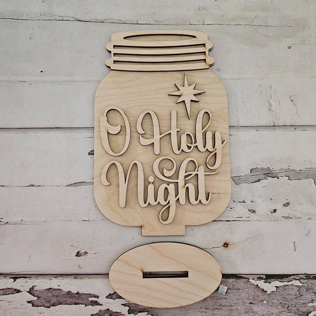 DIY Christmas Shelf Sitter – Unfinished Wood, Tiered Tray Decor