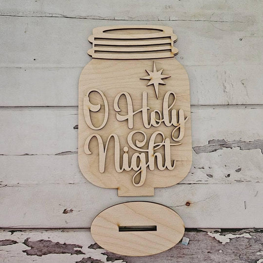 DIY Christmas Shelf Sitter – Unfinished Wood, Tiered Tray Decor
